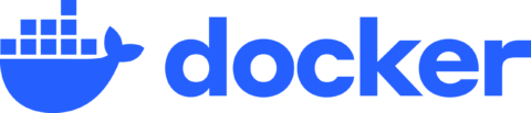 Docker Logo zeigt blauen Wal mit Containern auf ihn gestapelt.