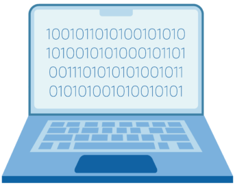 Computerbildschirm mit binär Code